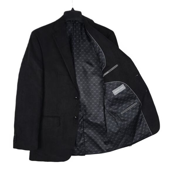 Michael Kors Men's Classic-Fit Faux Suede Sport Coat Black Solid 36R NWT - Picture 2 of 7